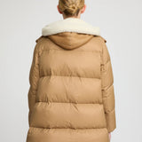 Yves Salomon Down Coat 76cm in Camel