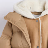 Yves Salomon Down Coat 76cm in Camel