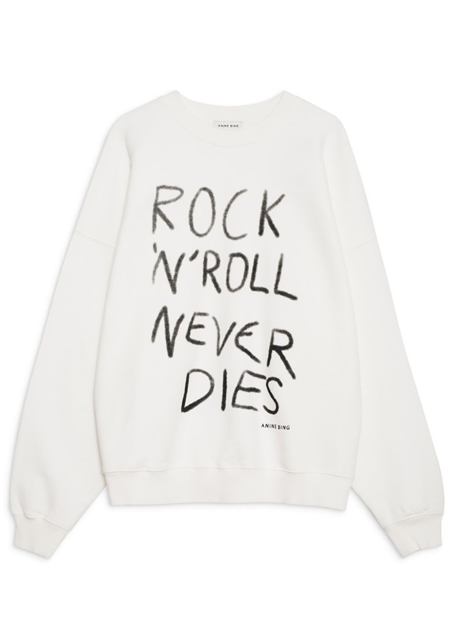 Anine Bing Miles Sweatshirt Rock N Roll - Ivory