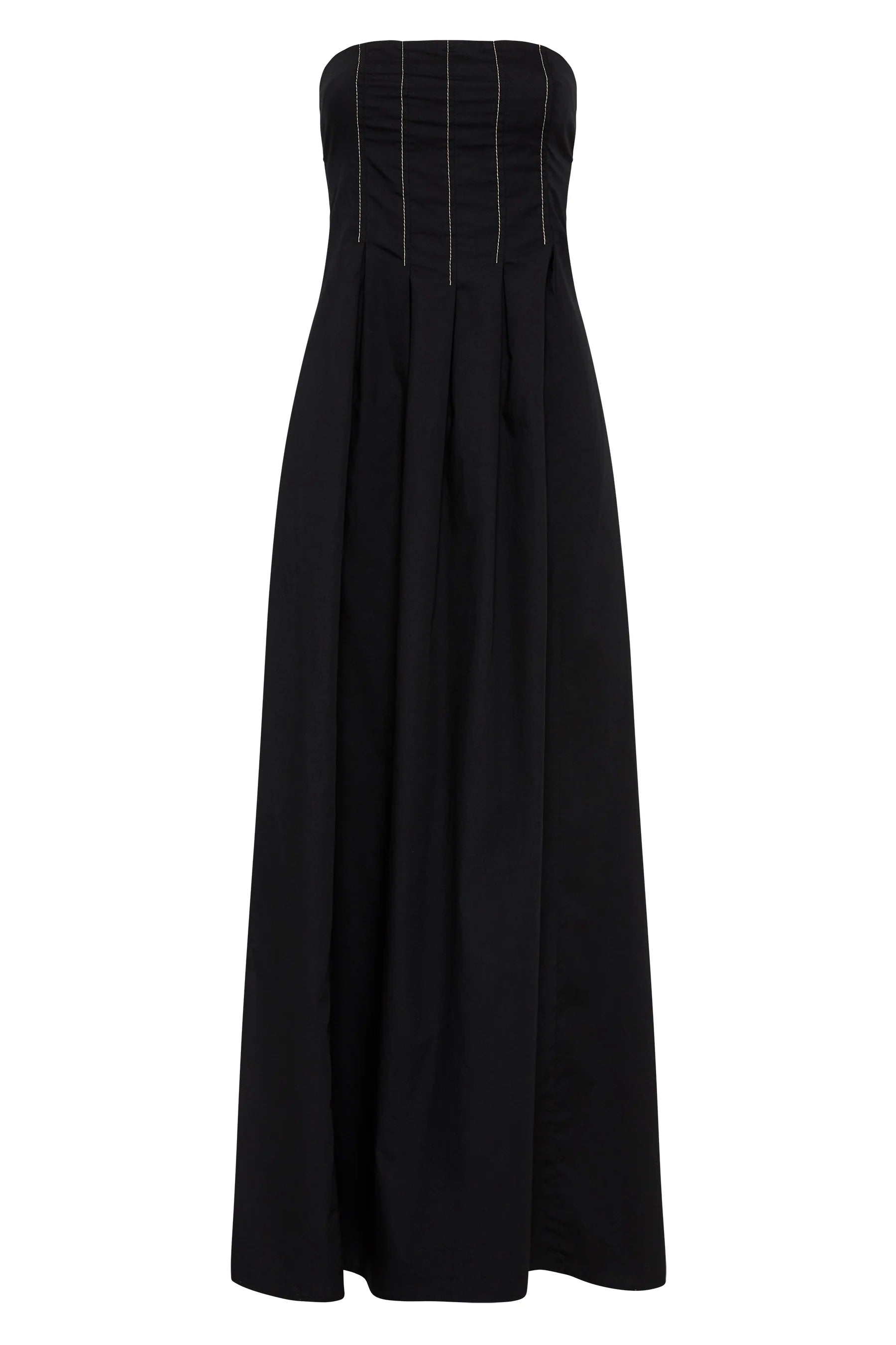 Bassike Poplin Strapless Dress - Black | Denim Iniquity