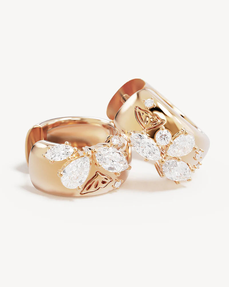 By Charlotte With Wings I Fly Huggies in 18K Gold Plated - side view