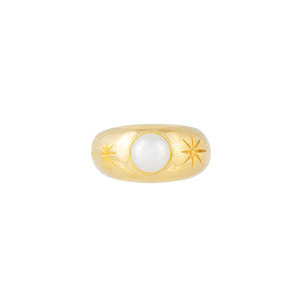 Fairley Starburst Pearl Ring - Gold