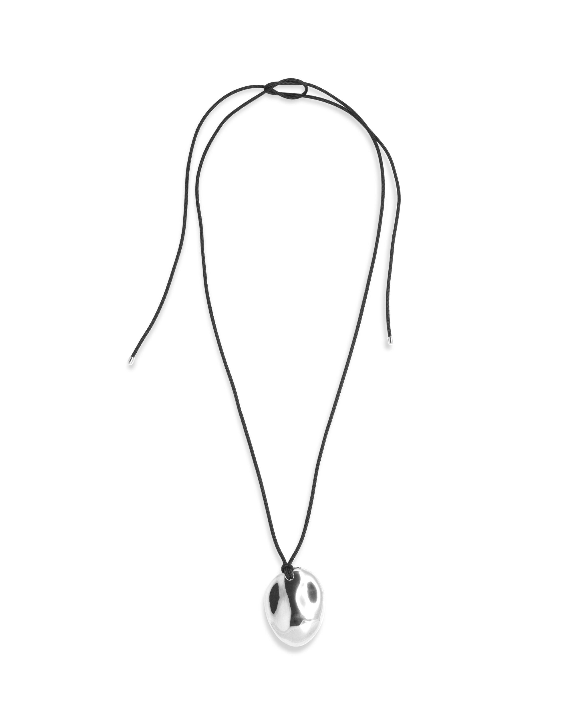 Flash Jewellery Dylan Dome Necklace - Cord - Sterling Silver
