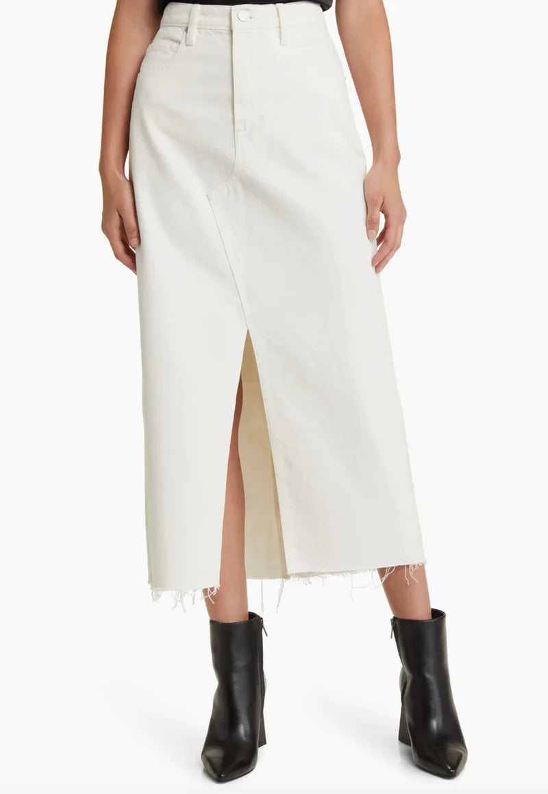 Frame Midaxi Skirt Angled Seam - Ecru