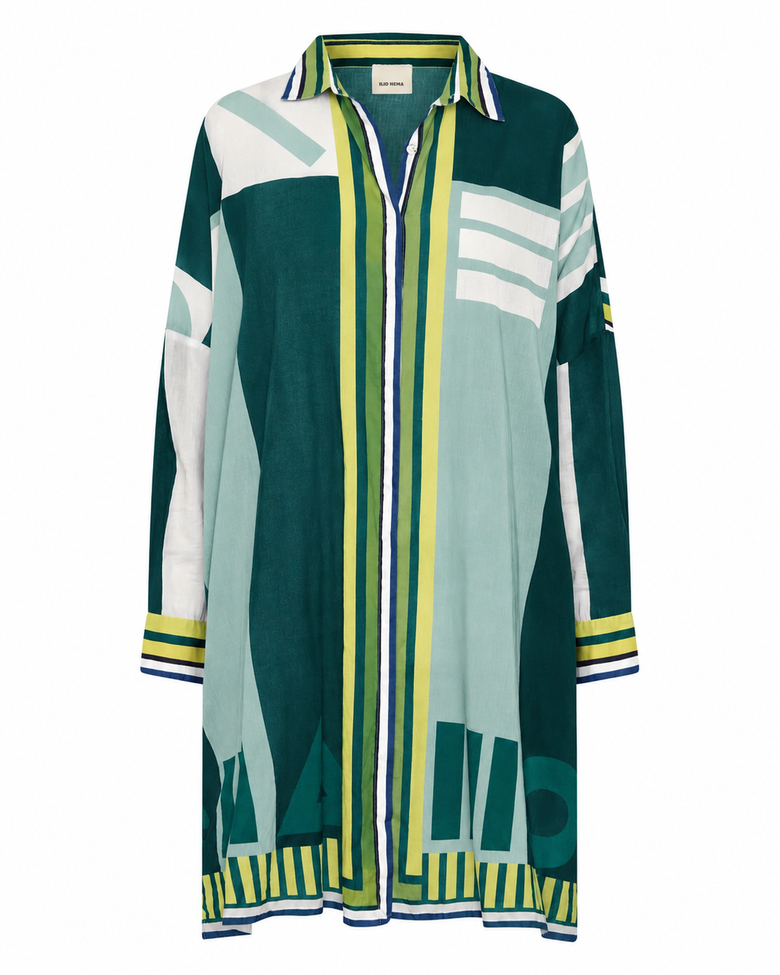 Ilio Nema Artemis Shirt in Green Sarong Voile