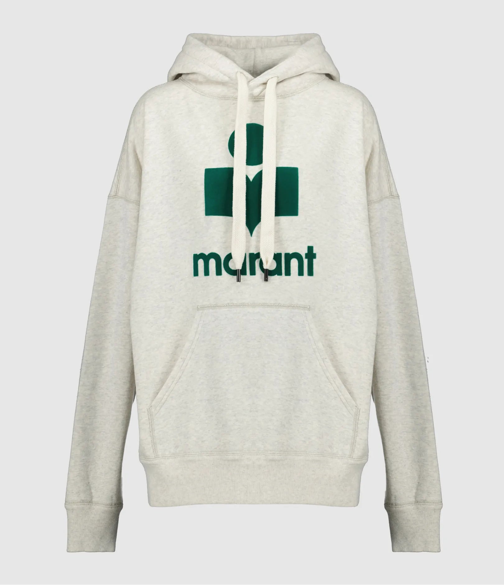 Isabel Marant Mansel Oversized Logo Sweatshirt Ecru Emerald