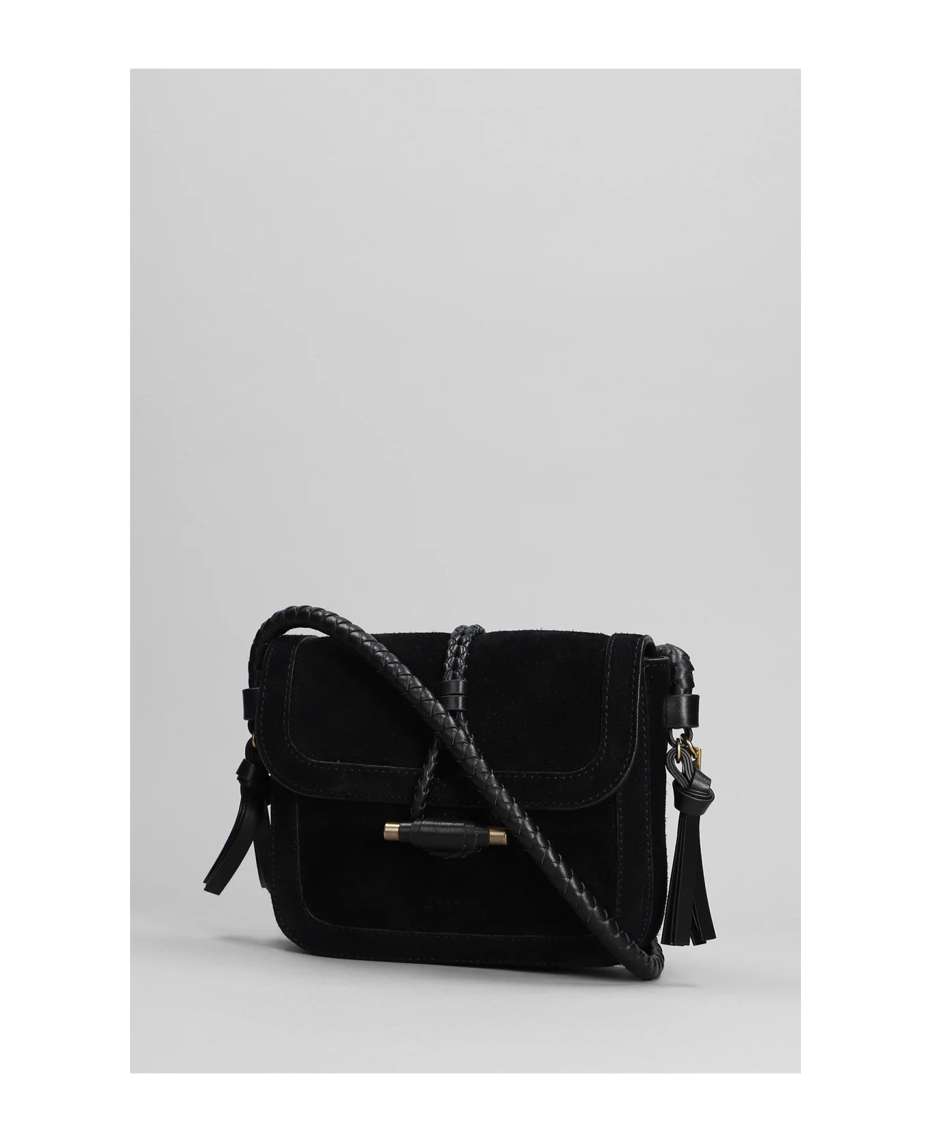 Isabel Marant Vigo Suede Leather Flap Bag - Black