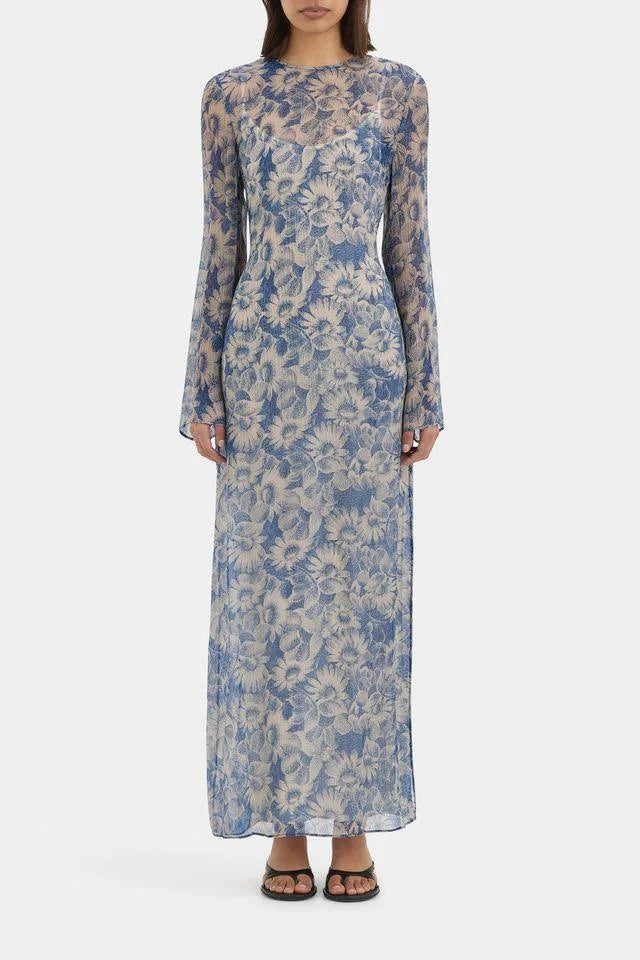 Sir Lilia Long Sleeve Dress in Daisy Meadow - side view