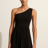 Matteau Asymmetric Knit Dress - Black