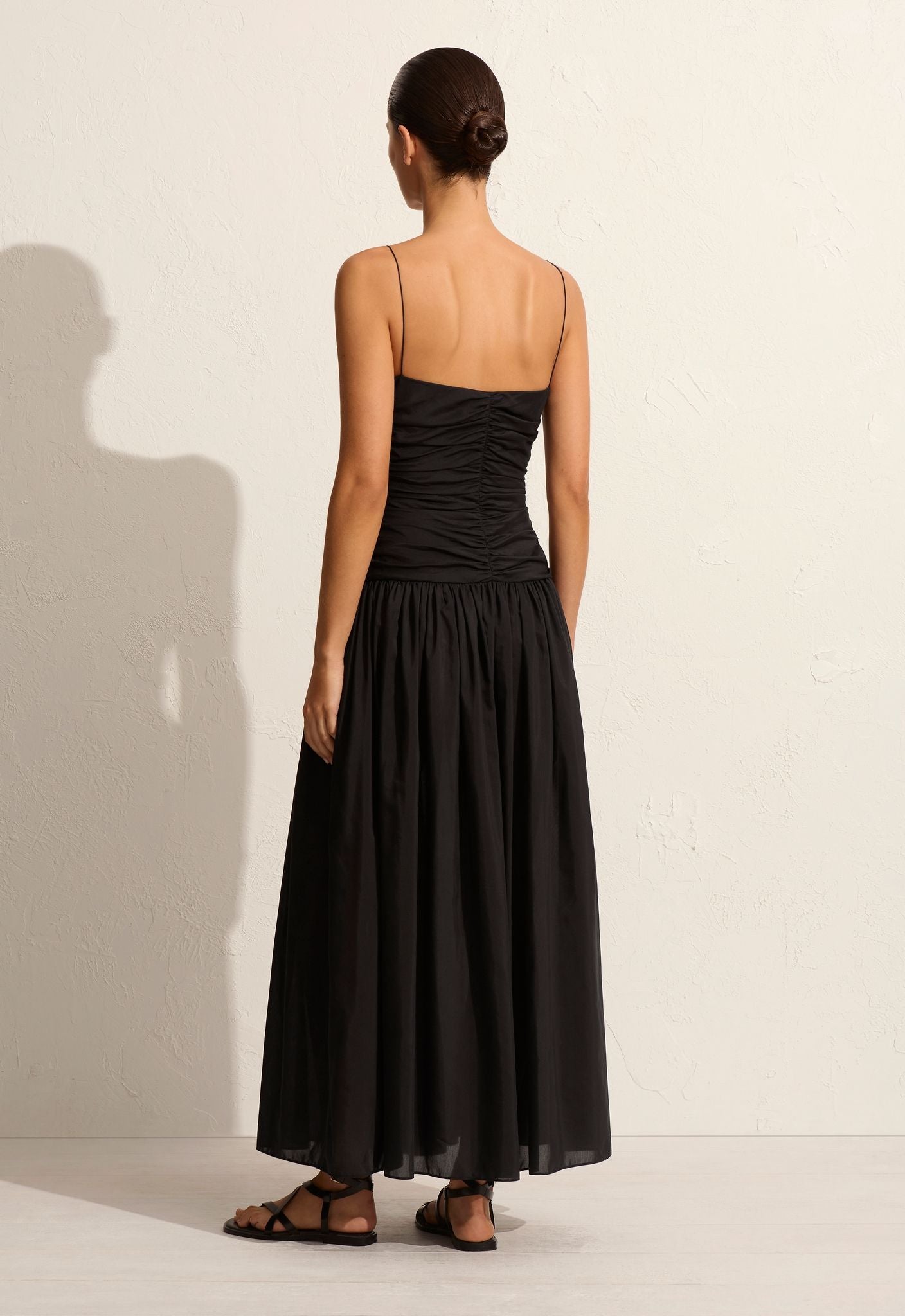 Matteau Gathered Drop Waist Dress - Black