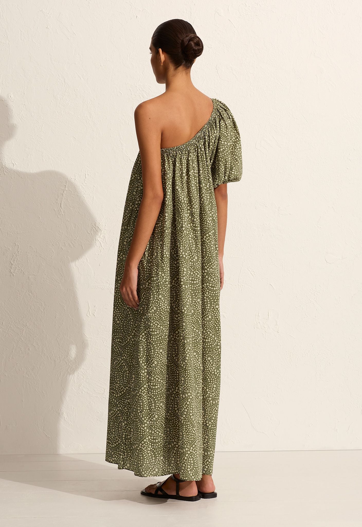 Matteau One Shoulder Maxi Dress - Jasmine (Olive)