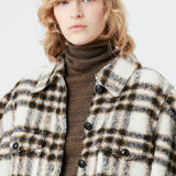 Isabel Marant Leiko Checked Coat - Ecru