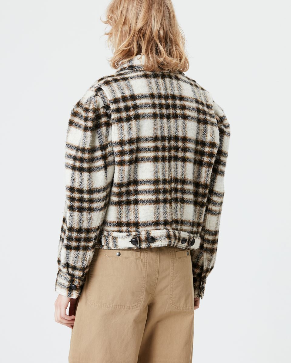 Isabel Marant Leiko Checked Coat - Ecru