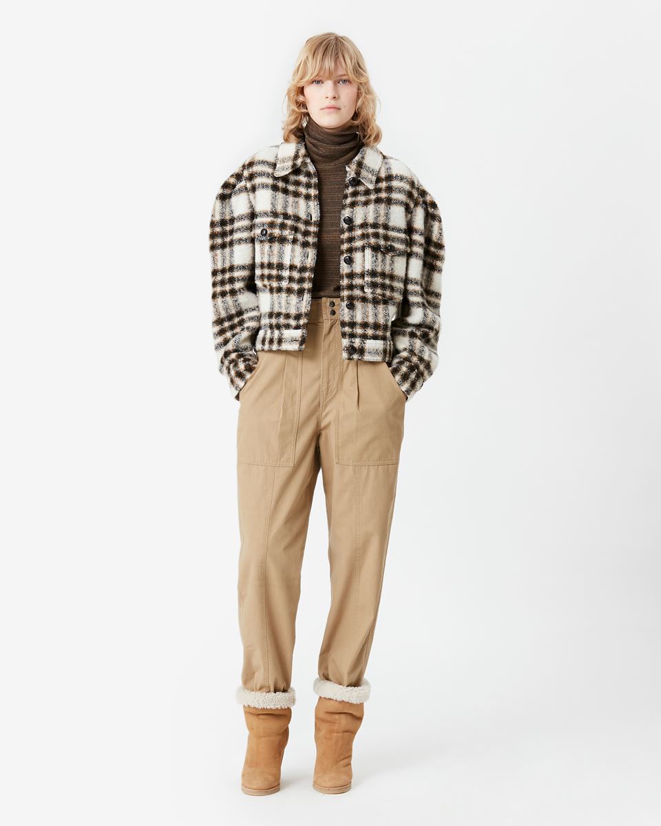 Isabel Marant Leiko Checked Coat - Ecru