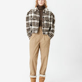 Isabel Marant Leiko Checked Coat - Ecru