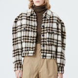 Isabel Marant Leiko Checked Coat - Ecru