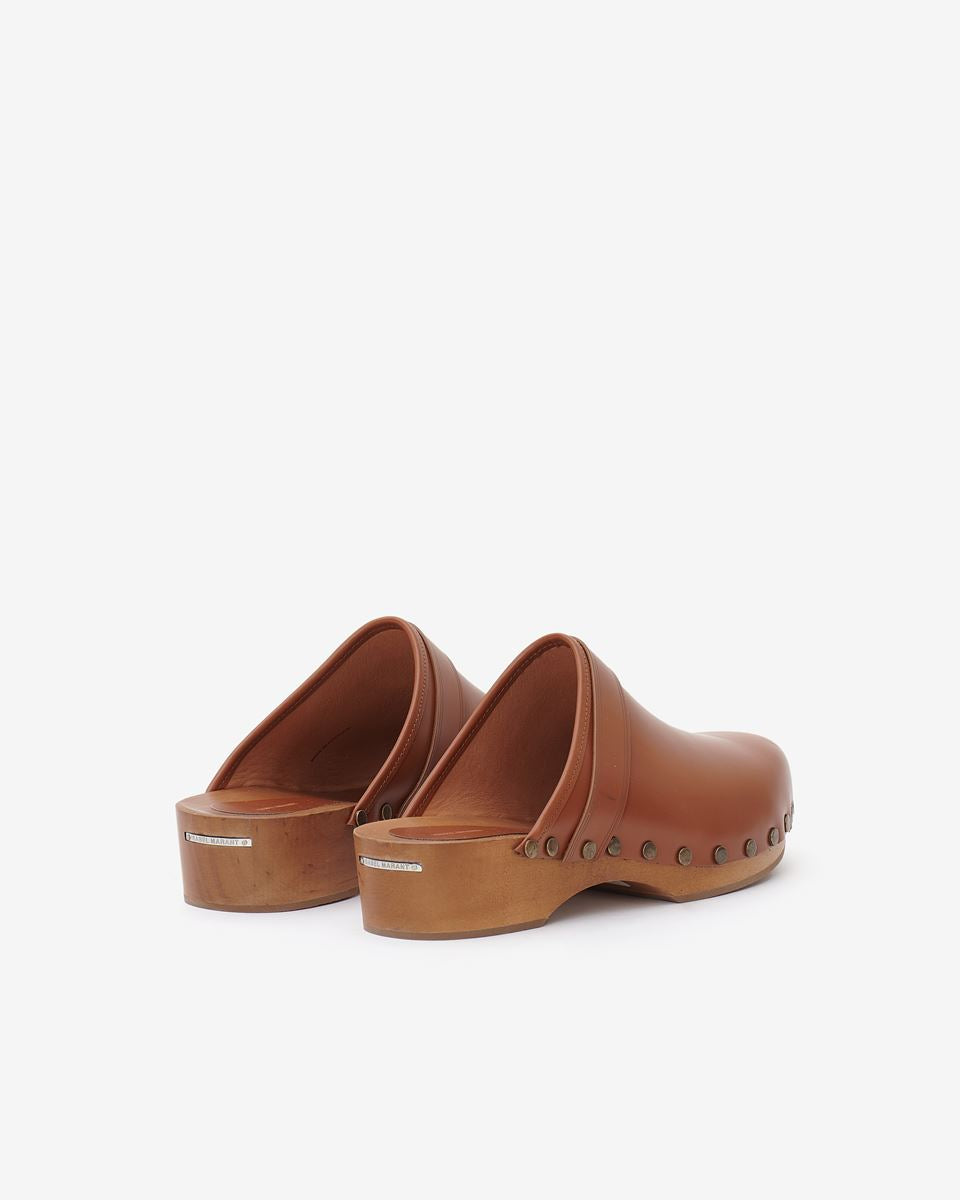 Isabel Marant Thalie Leather Clogs - Camel