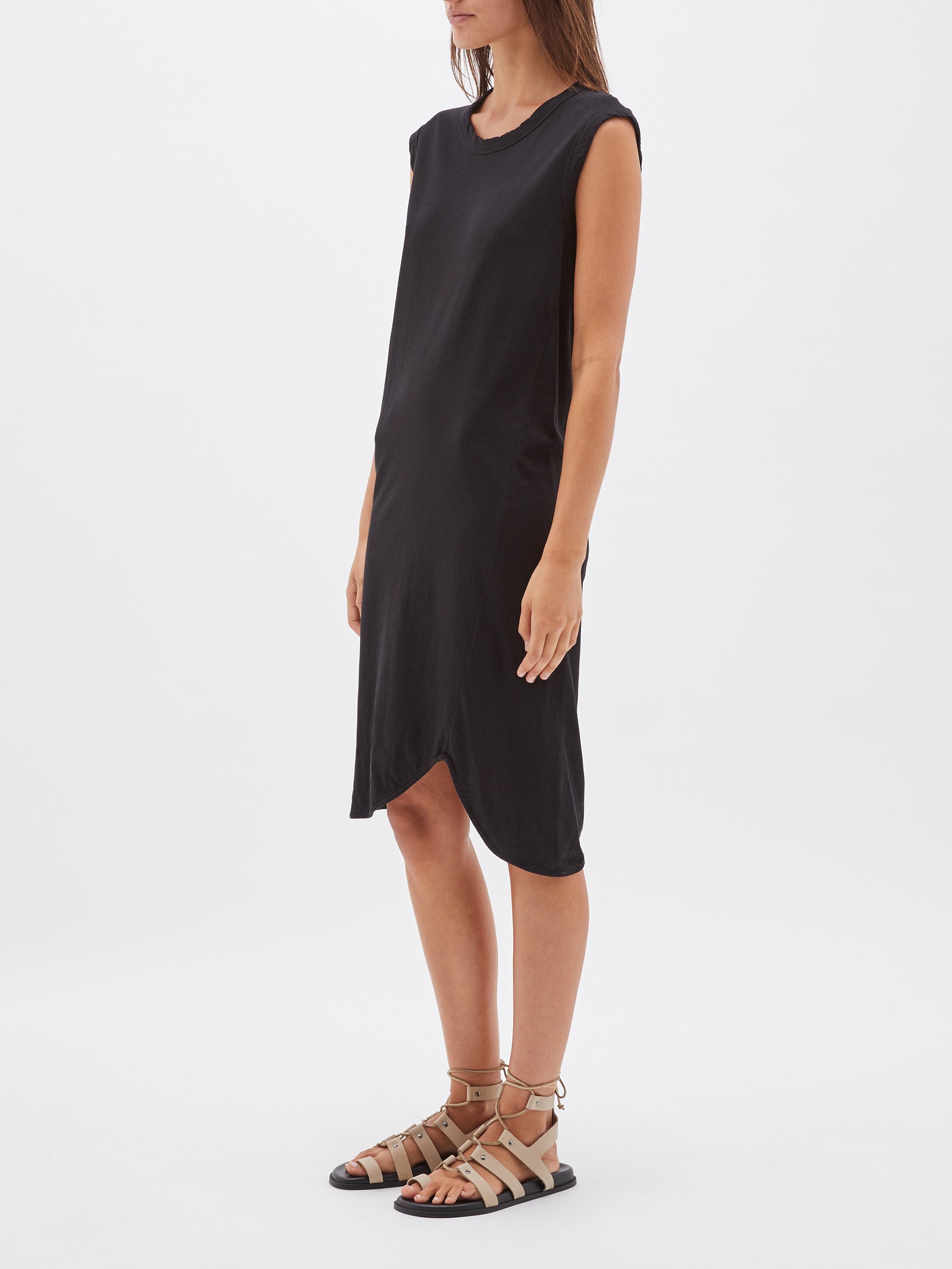 Bassike Slim Muscle Tank Dress - Black