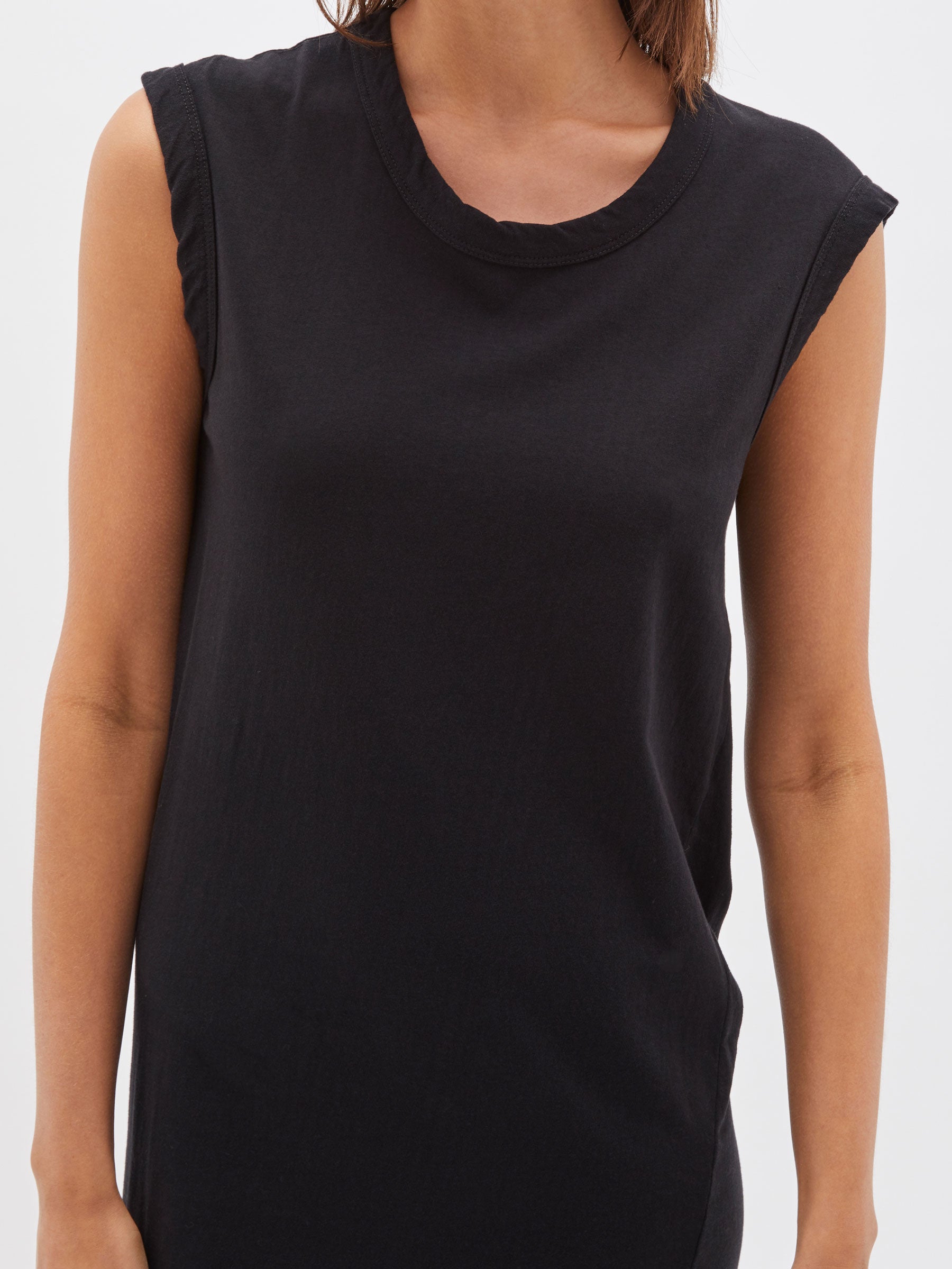 Bassike Slim Muscle Tank Dress - Black