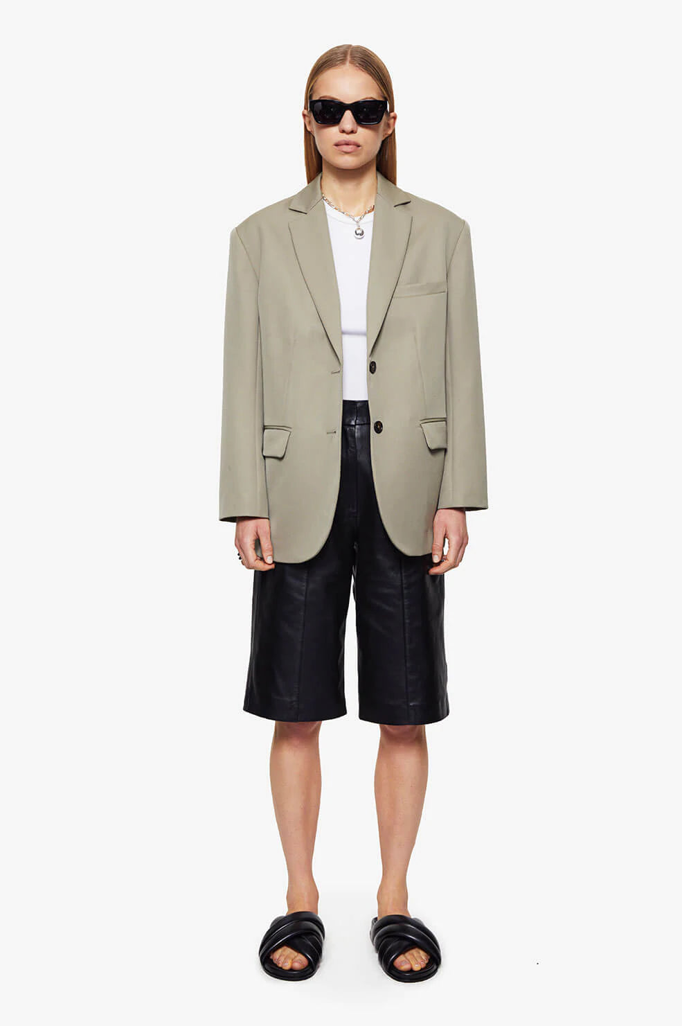 Anine Bing Quinn Blazer - Green Khaki