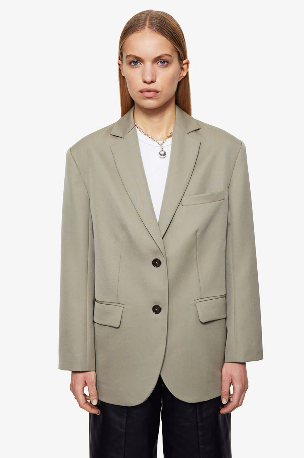 Anine Bing Quinn Blazer - Green Khaki