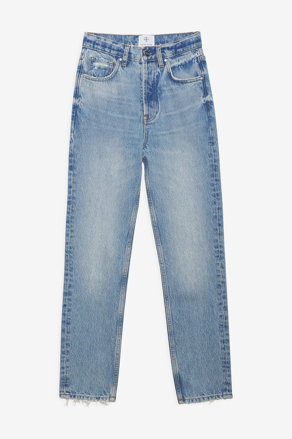 High Rise Relaxed Straight Jeans, Denim