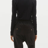 Bassike Superfine Rib Long Sleeve T.Shirt in Black