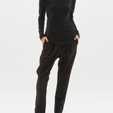 Bassike Superfine Rib Long Sleeve T.Shirt in Black