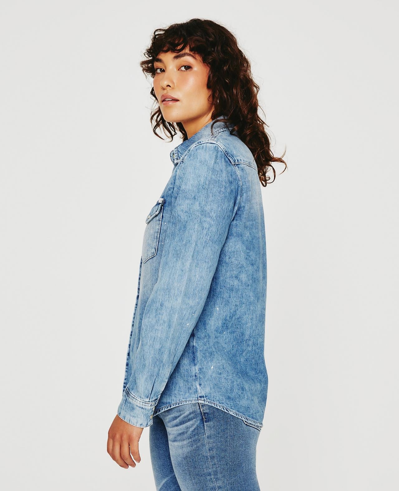 AG Western Blue Denim shirt in western style - Blouses & Shirts