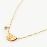 Lotus Birthstone Necklace Blue Topaz - Dec