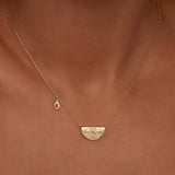 Lotus Birthstone Necklace - July Ruby
