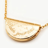 Lotus Birthstone Necklace - March Aqua