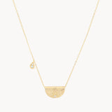 Lotus Birthstone Necklace - March Aqua