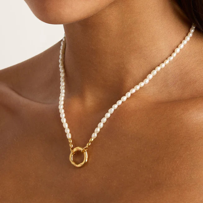 By Charlotte Gold Horizon Annex Link Pearl Necklace