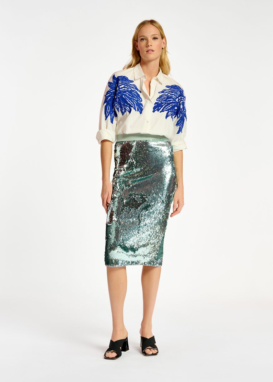 Essentiel Antwerp Dorinda Skirt - Light Silver Blue