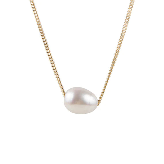 Fairley Pearl Teardrop Necklace - Gold