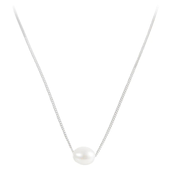Fairley Pearl Teardrop Necklace - Silver