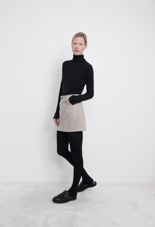 LouLou Studio Hornby Wool Skirt - Grey
