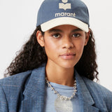 Isabel Marant Tyron Logo Cap - Blue/Ecru