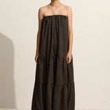 Matteau Voluminous Strapless Tiered Dress - Polka Dot
