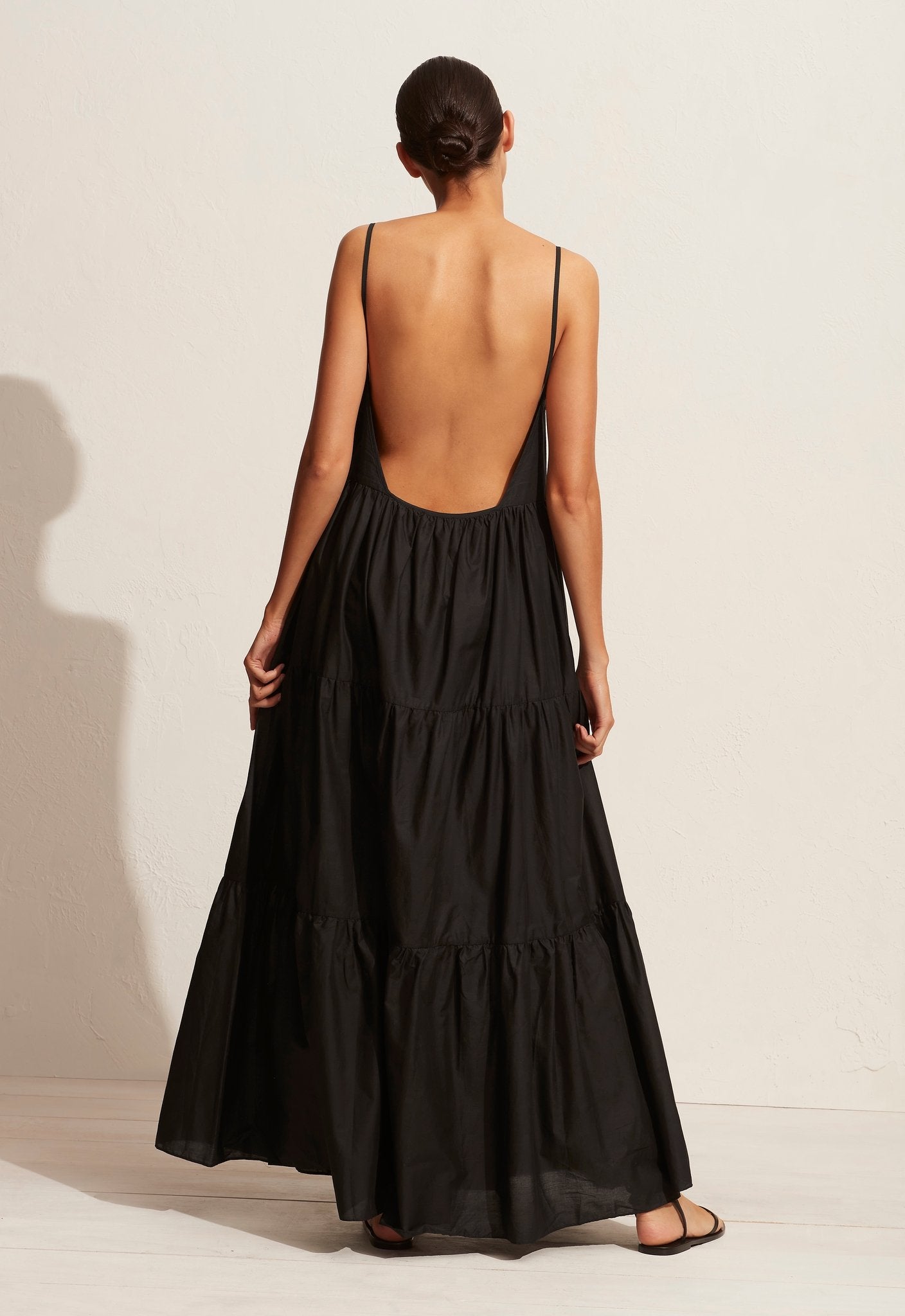 Matteau Tiered Low Back Sundress - Black