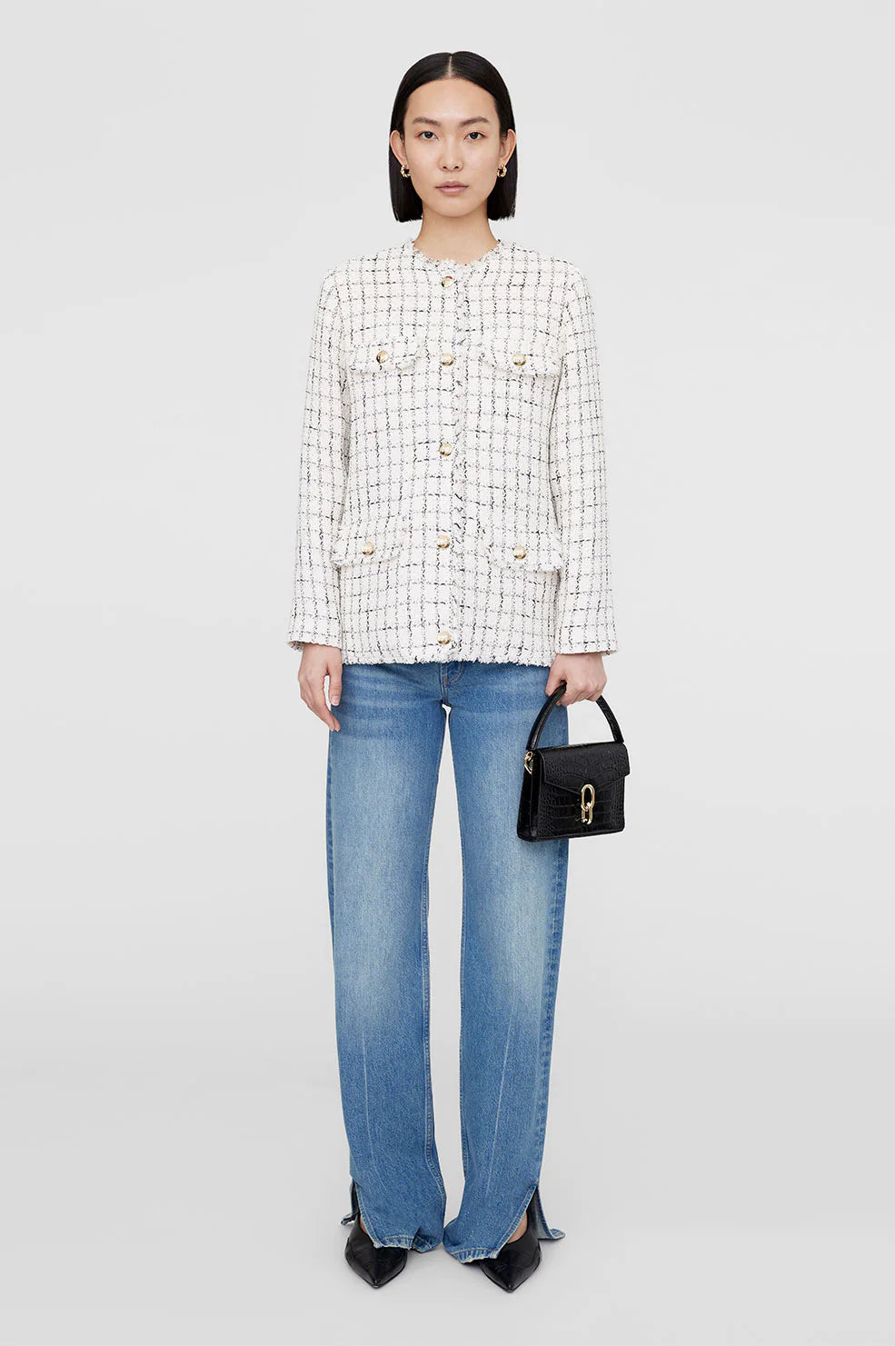 Anine Bing Janet Jacket - White Plaid