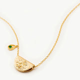 Lotus Birthstone Necklace Emerald May