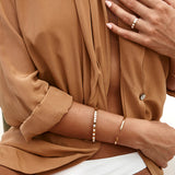 Fairley Crystal Pearl Bangle - Gold