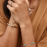 Fairley Crystal Pearl Bangle - Gold