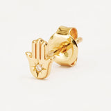 14k Gold Radiant Hand Diamond Stud