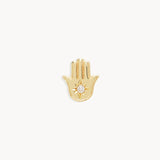14k Gold Radiant Hand Diamond Stud
