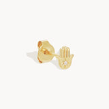 14k Gold Radiant Hand Diamond Stud