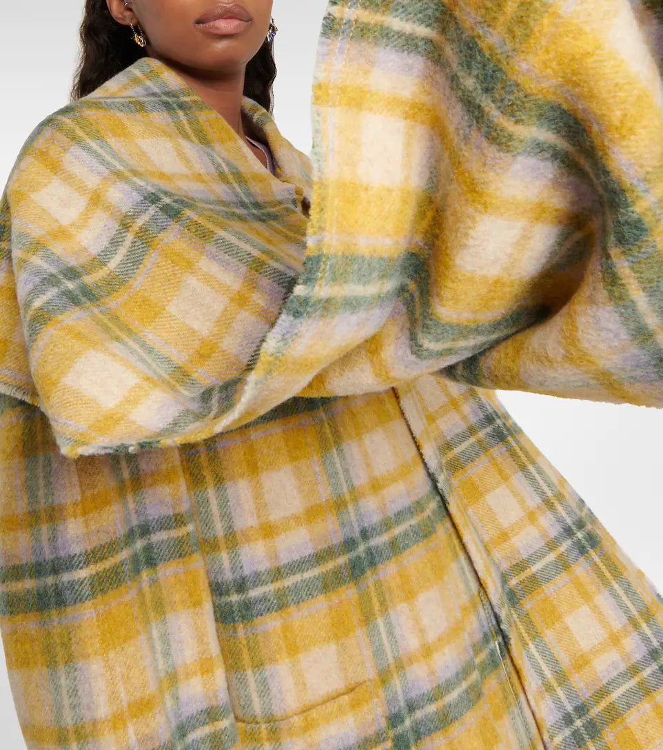 Isabel Marant Faty Wool Coat - Yellow/Green