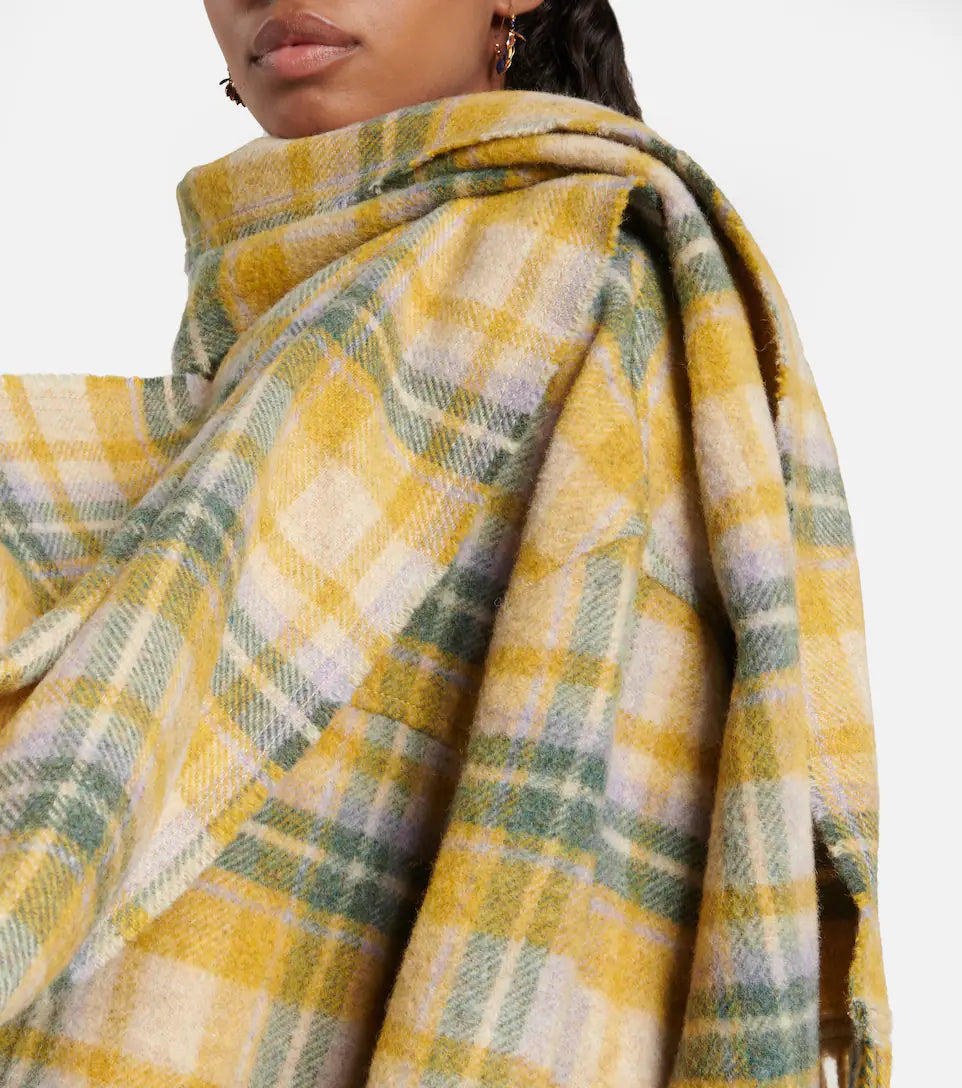 Isabel Marant Faty Wool Coat - Yellow/Green